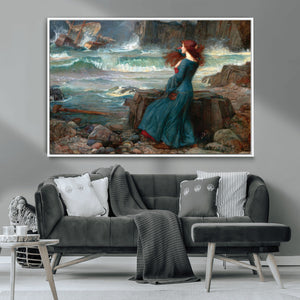 Miranda by the Shore Wall Art Canvas Print – Tempest Scene
