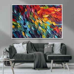Vibrant Abstract Leaf Wall Art Canvas Print | Bold Colorful