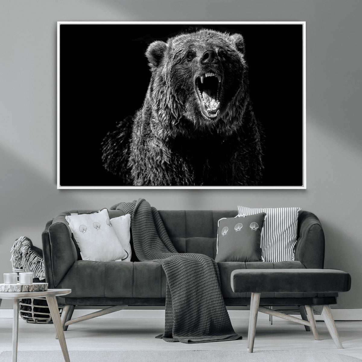 Bear Canvas Print | Wildlife Wall Art for Cabin Decor |