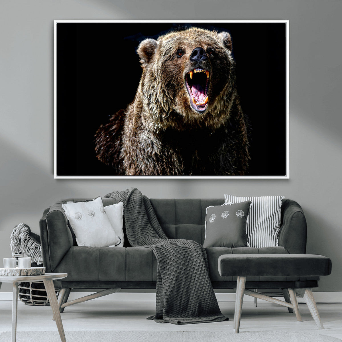 Grizzly Bear Canvas Print | Wildlife Wall Art for Cabin