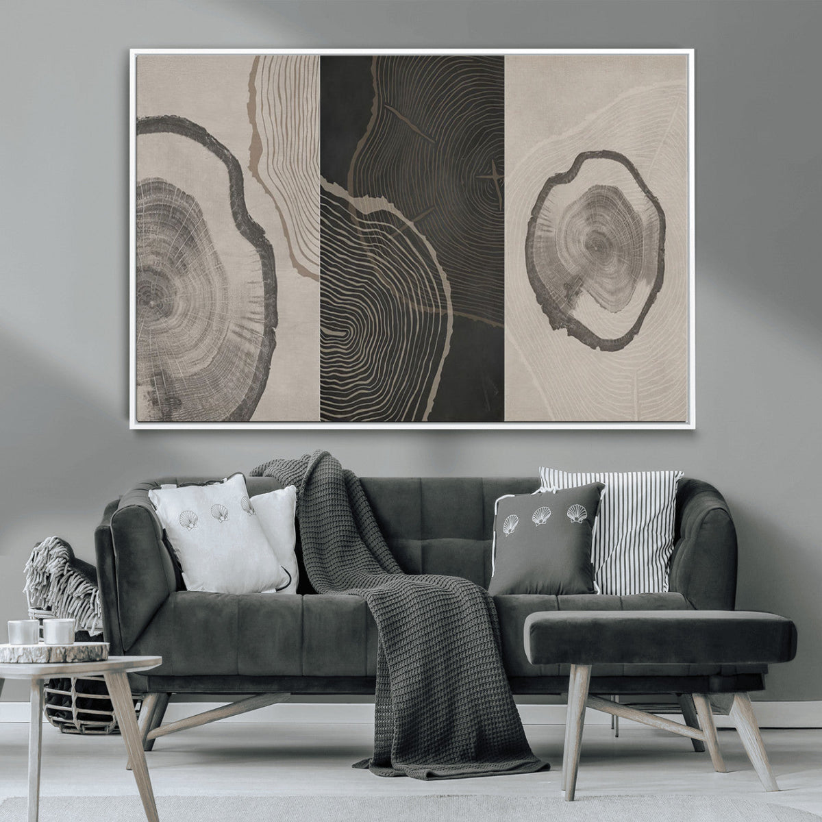 Minimalist Tree Rings Wall Art | Modern Abstract Canvas