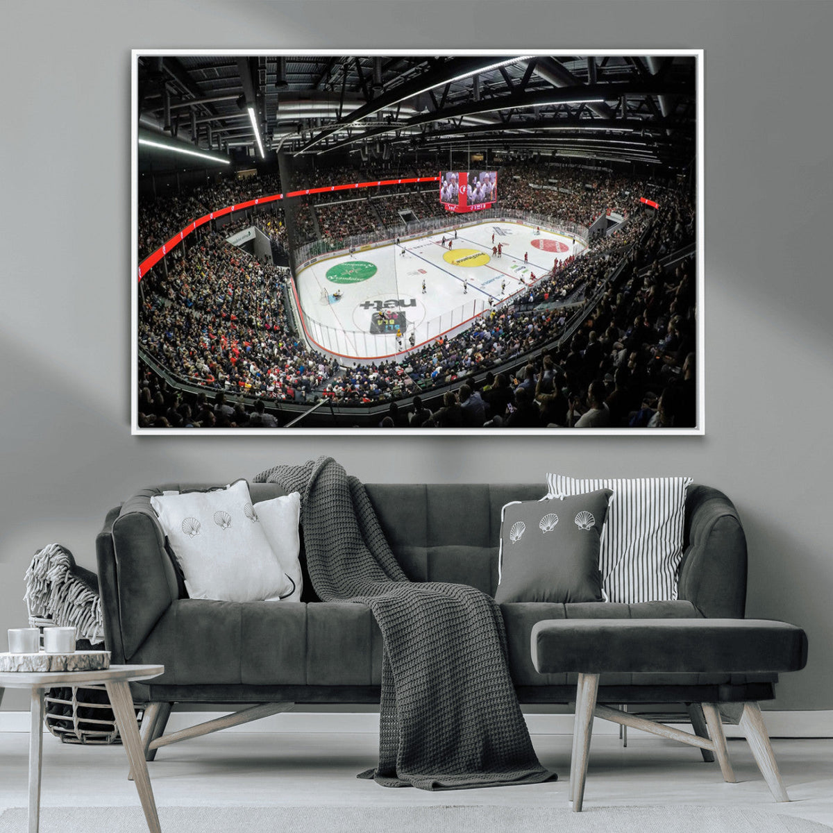 Vaudoise Lausanne Ice Hockey Arena Stadium Wall Art Canvas,