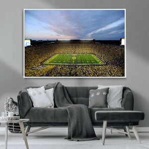 Michigan Stadium Wall Art Canvas Print, Vibrant Game Day