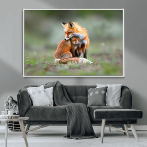 Heartwarming Fox and Baby Cub Wall Art | Ready to Hang