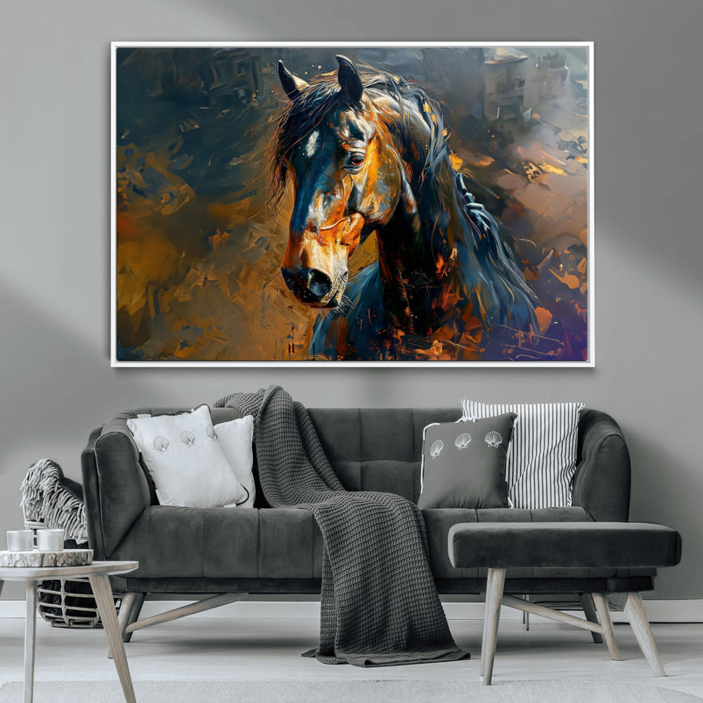 Abstract Horse Wall Art Canvas Print | Farmhouse Wall Decor