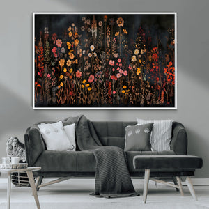 Large Floral Painting Print Illustration Flowers Canvas Wall