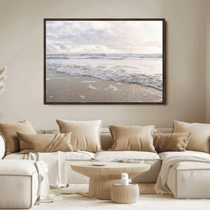 Ocean Waves Wall Art Canvas Print – Framed Coastal Shoreline