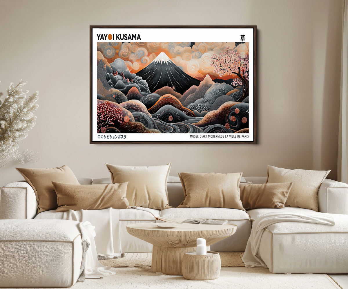 Yayoi Kusama Wall Art Canvas Print – Framed Japanese Dot Art