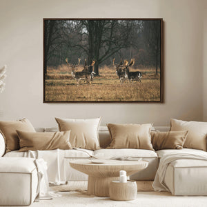 Deer Wall Art Canvas Print – Framed Rustic Wildlife Art
