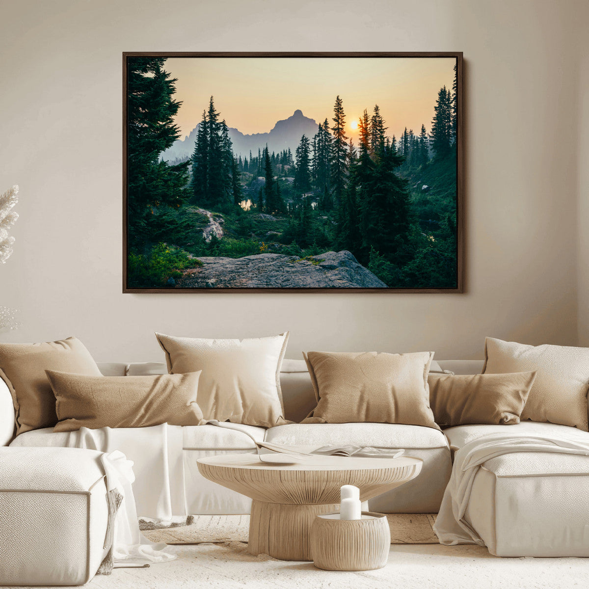 Mountain Landscape Wall Art Canvas Print – Framed Forest