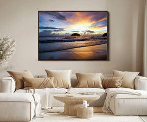 Beach Sunset Wall Art Canvas Print – Tropical Ocean Waves