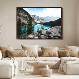 Canadian Rockies Wall Art Canvas Print – Framed Mountain
