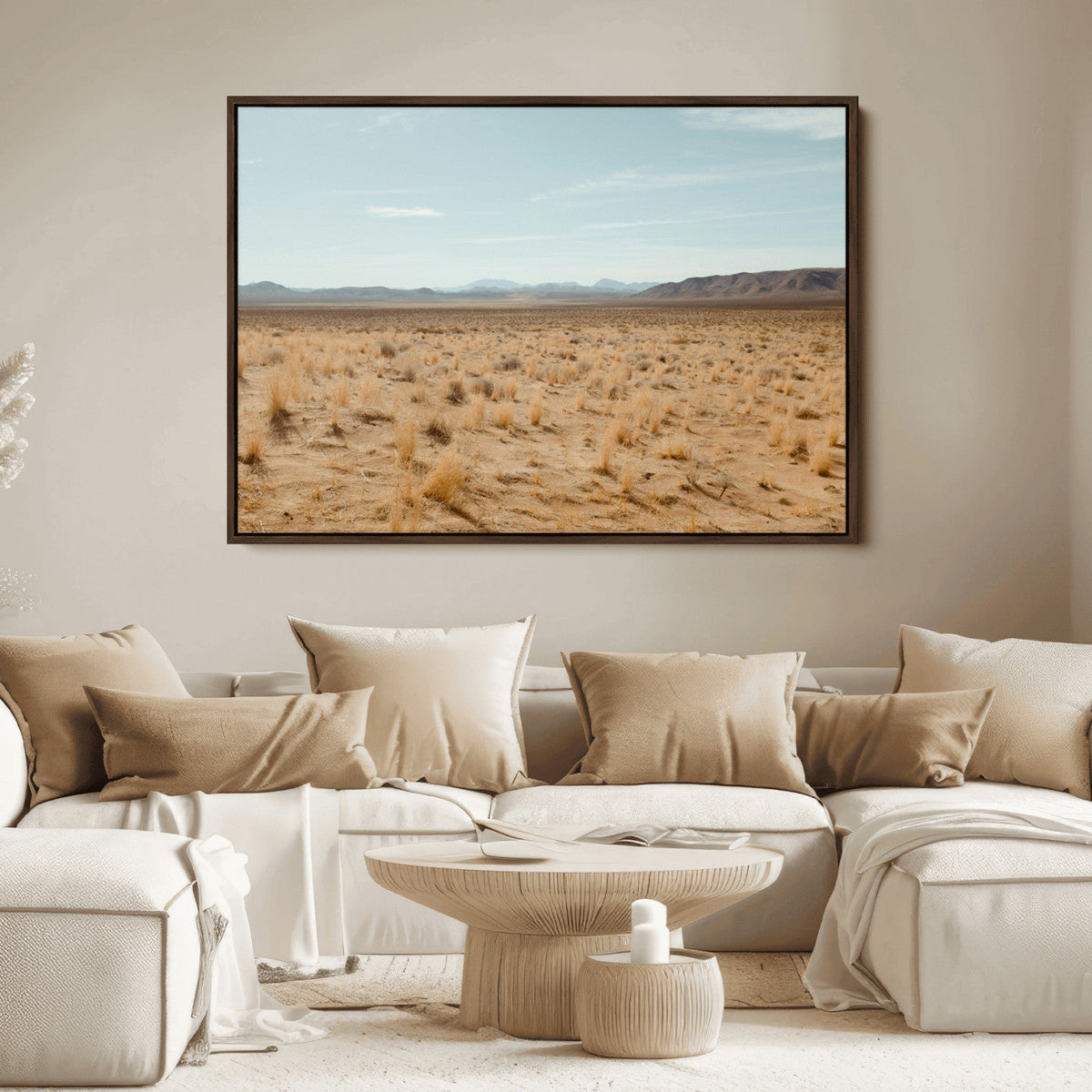 Desert Plains Wall Art Canvas Print, Golden Light Over Dry