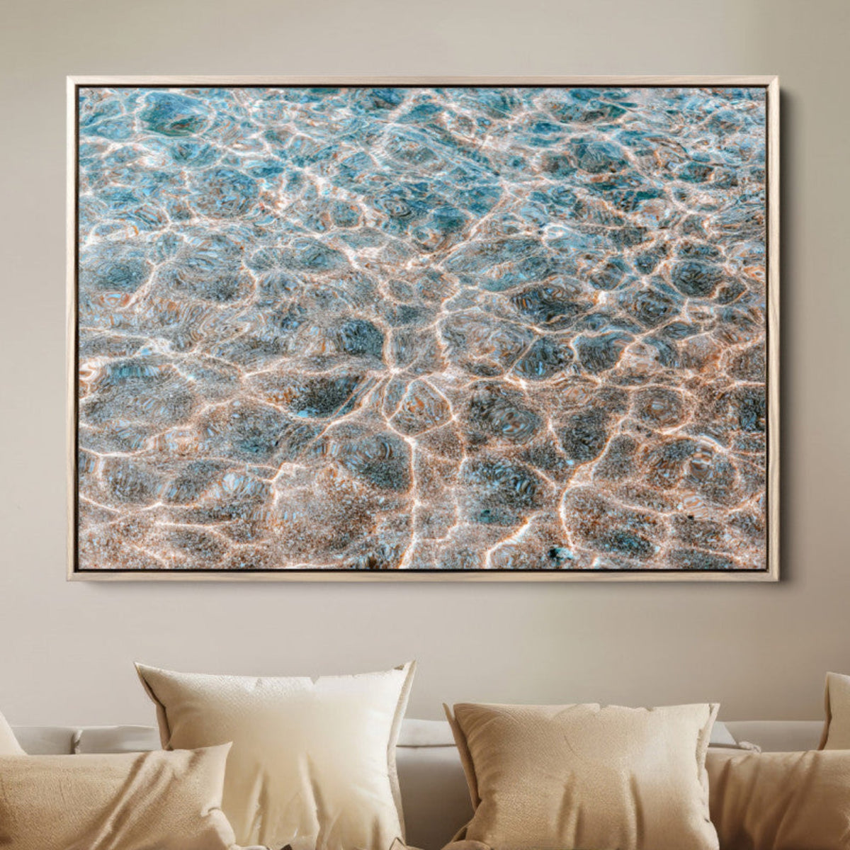 Clear Water Wall Art Canvas Print – Framed Sunlit Ocean