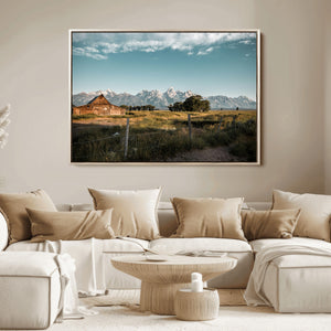 Rustic Farmhouse Wall Art Canvas Print – Framed Mountain