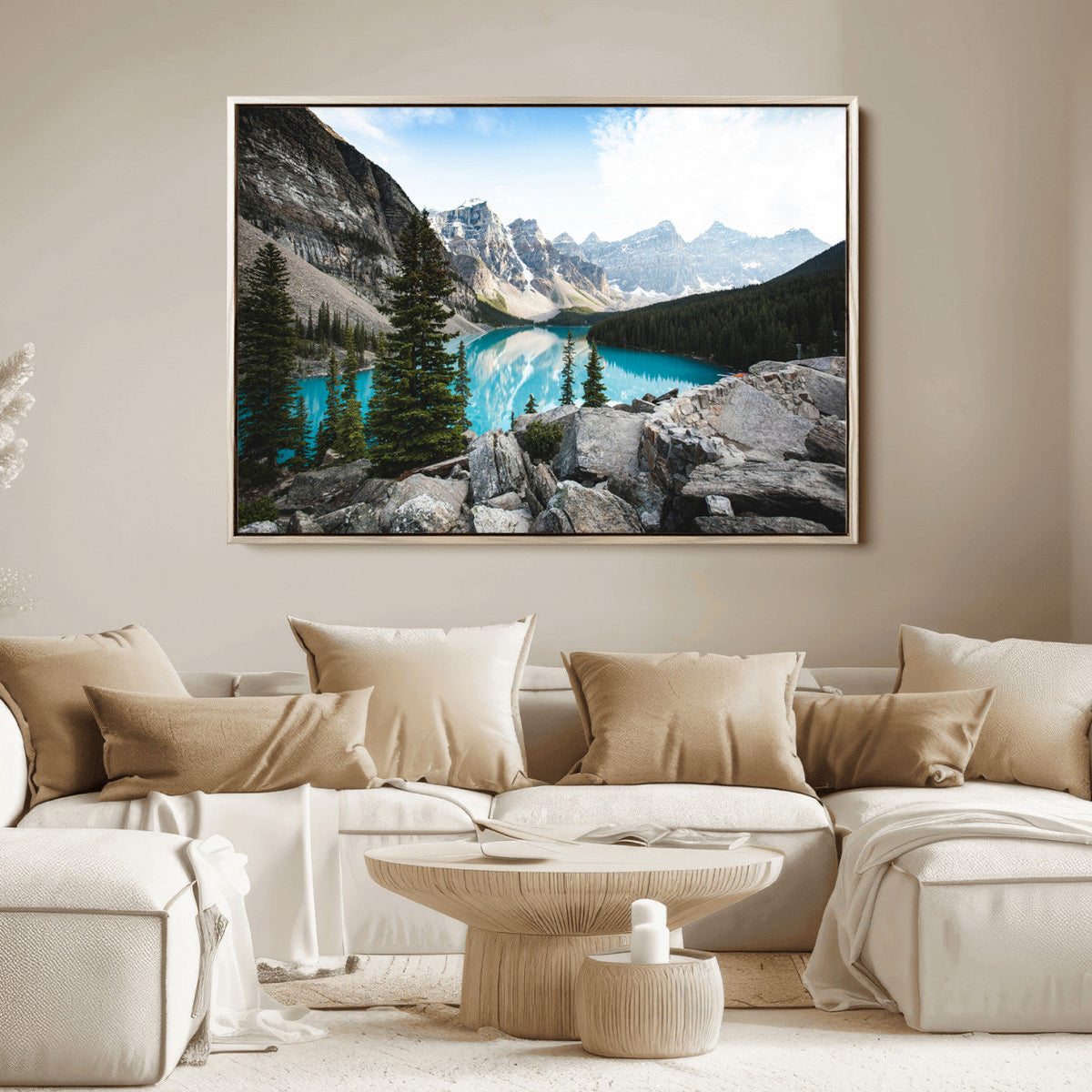Canadian Rockies Wall Art Canvas Print – Framed Mountain