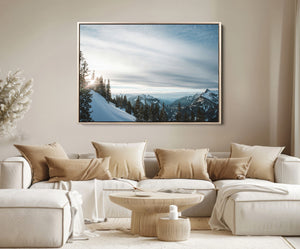 Snowy Mountain Wall Art Canvas Print – Frosty Peaks Alpine