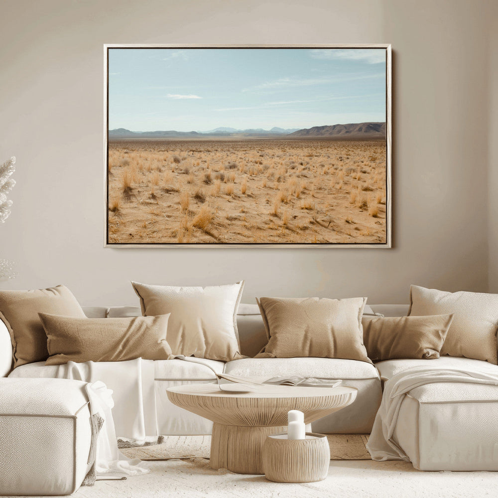 Desert Plains Wall Art Canvas Print, Golden Light Over Dry