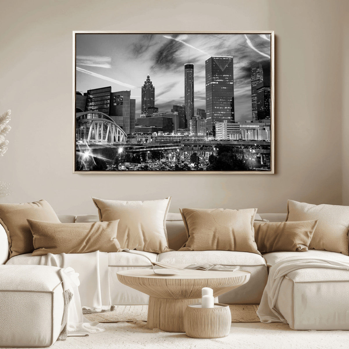 Black and White Atlanta Wall Art Canvas Print