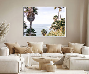 Coastal Palm Trees Wall Art Canvas Print – Framed Ocean