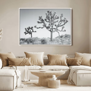 Joshua Tree Wall Art Canvas Print – Black and White Desert