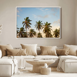 Palm Trees Wall Art Canvas Print – Framed Tropical Vibes Art