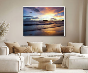 Beach Sunset Wall Art Canvas Print – Tropical Ocean Waves