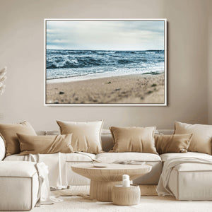 Ocean Wall Art Canvas Print – Framed Moody Seascape Coastal
