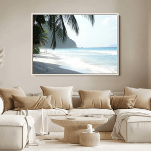 Tropical Beach Wall Art Canvas Print – Framed Serene Ocean