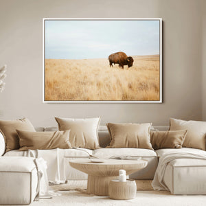 Buffalo Wall Art Canvas Print – Framed Western Wildlife