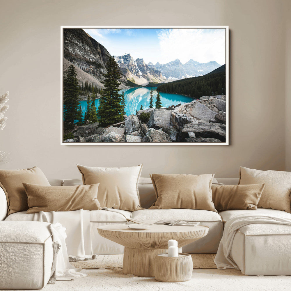 Canadian Rockies Wall Art Canvas Print – Framed Mountain