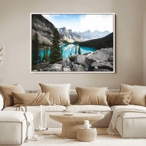 Canadian Rockies Wall Art Canvas Print – Framed Mountain