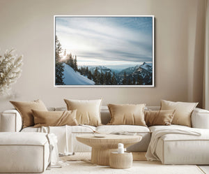 Snowy Mountain Wall Art Canvas Print – Frosty Peaks Alpine