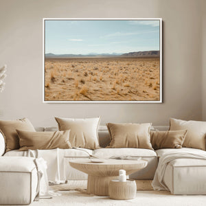 Desert Plains Wall Art Canvas Print, Golden Light Over Dry