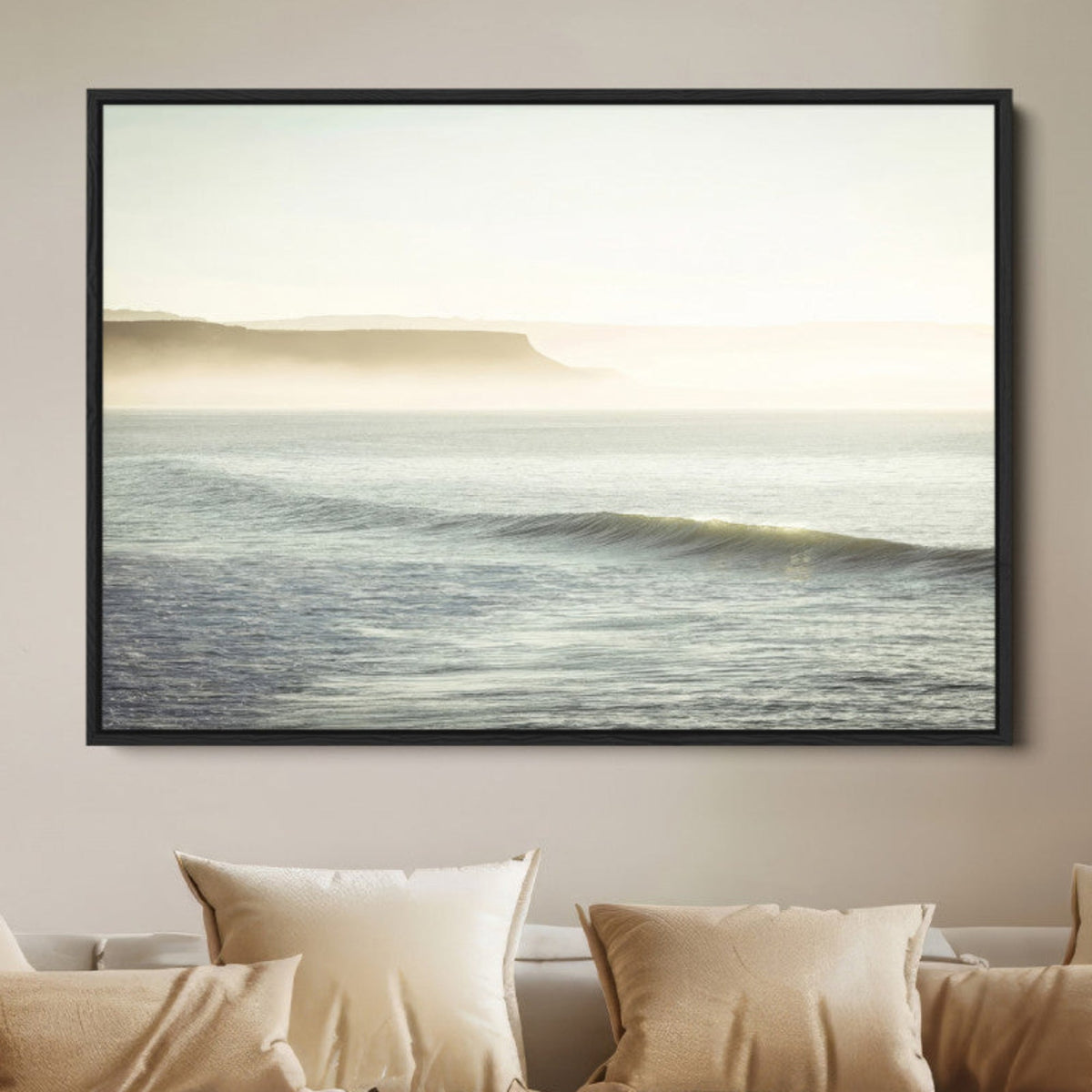 Coastal Cliffs Wall Art Canvas Print – Misty Ocean Seascape