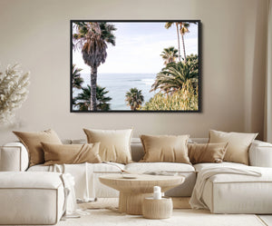 Coastal Palm Trees Wall Art Canvas Print – Framed Ocean
