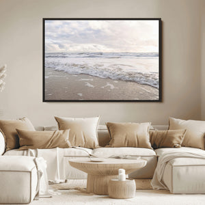 Ocean Waves Wall Art Canvas Print – Framed Coastal Shoreline