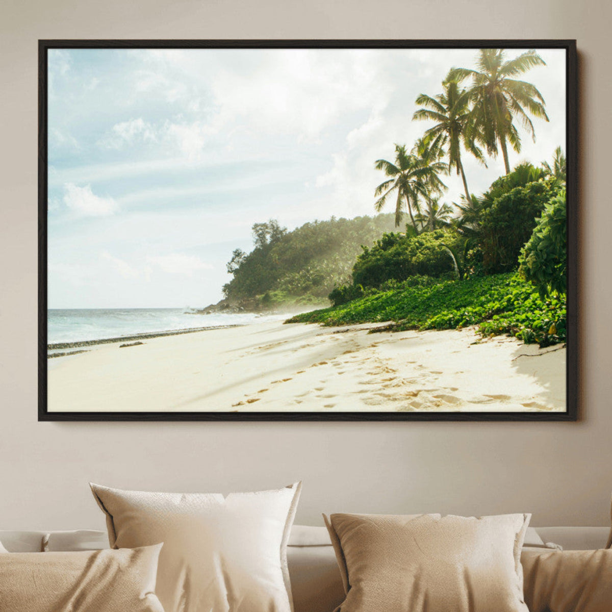 Relaxing Beach Wall Art Canvas Print – Framed Ocean View Art
