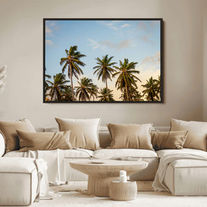 Palm Trees Wall Art Canvas Print – Framed Tropical Vibes Art