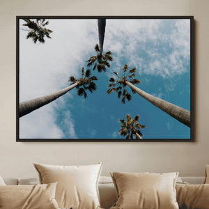 Tropical Palm Trees Wall Art Canvas Print Framed California