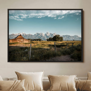 Rustic Farmhouse Wall Art Canvas Print – Framed Mountain