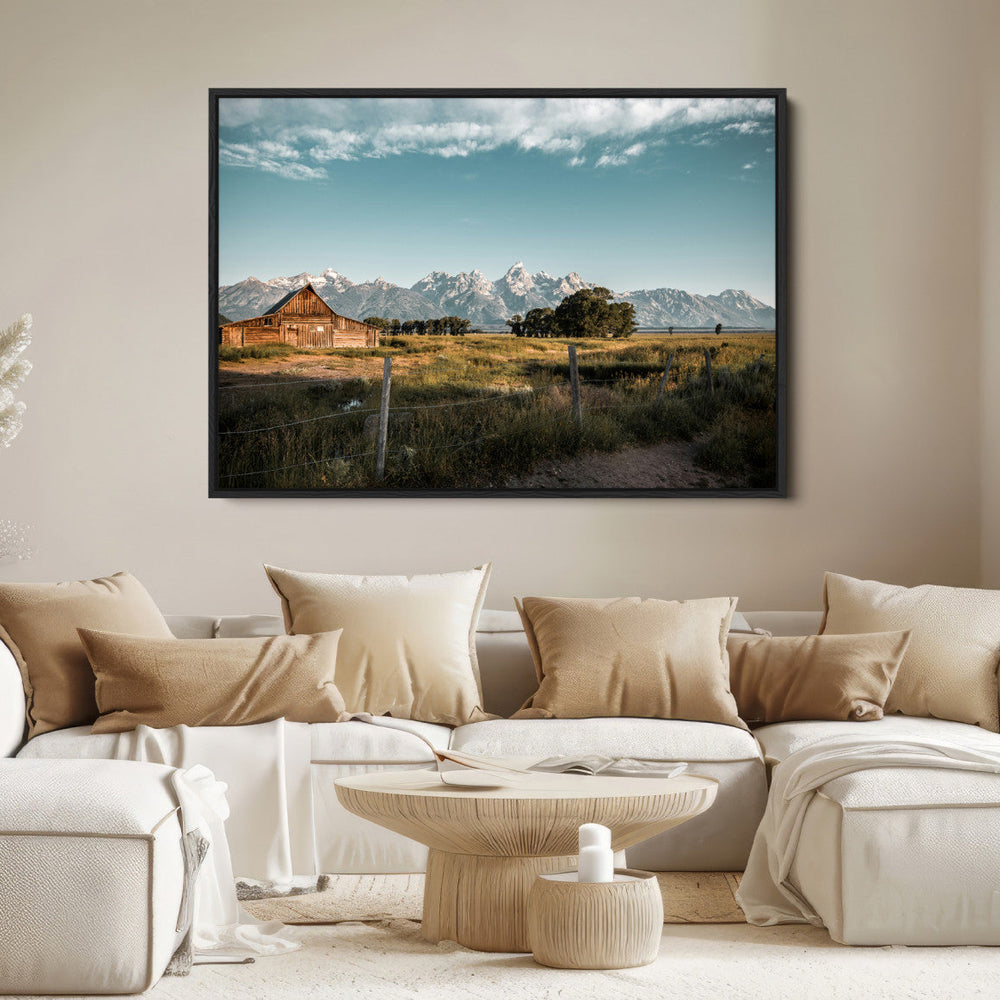 Rustic Farmhouse Wall Art Canvas Print – Teton Range Mormon