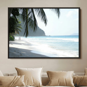 Tropical Beach Wall Art Canvas Print – Framed Serene Ocean