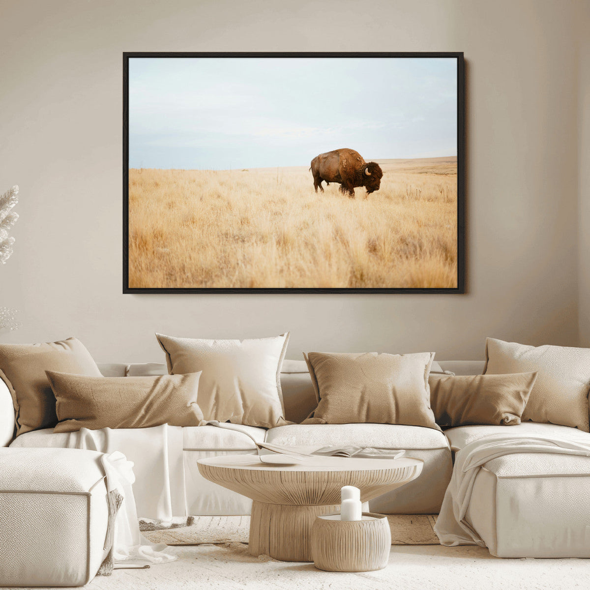 Buffalo Wall Art Canvas Print – Framed Western Wildlife