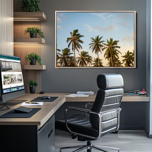 Palm Trees Wall Art Canvas Print – Framed Tropical Vibes Art