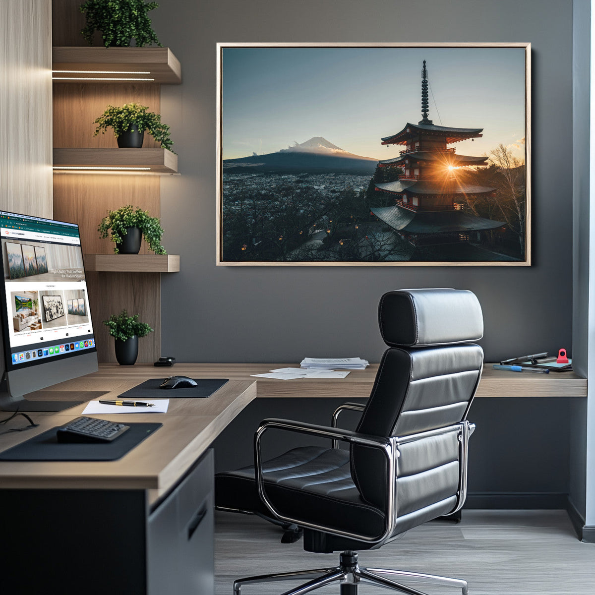 Mount Fuji Wall Art Canvas Print – Framed Japan Travel Art