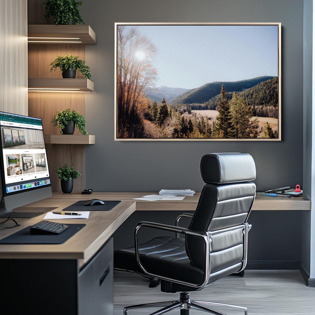 Rustic Landscape Wall Art Canvas Print – Serene Valley Scene