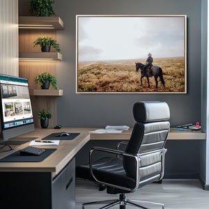 Cowboy Wall Art Canvas Print – Framed Western Ranch Scene