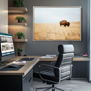 Buffalo Wall Art Canvas Print – Framed Western Wildlife