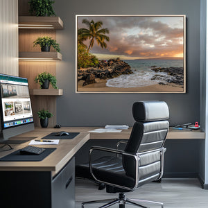 Tropical Beach Wall Art Canvas Print, Vibrant Hawaiian